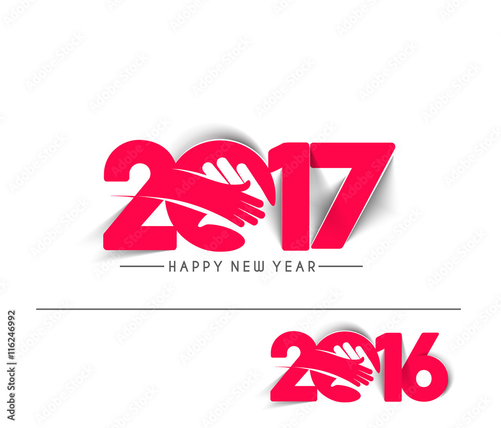 Happy new year 2017 & 2016 Text Design vector Happy new year 2017 & 2016 Text Design vector