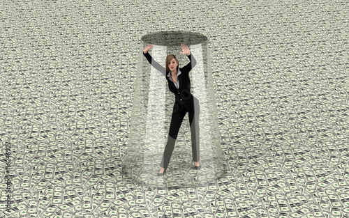 business woman under glass ceiling photo