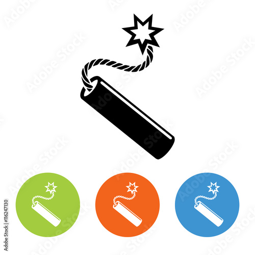 Flat dynamit icon vector. Black and white and colorful design