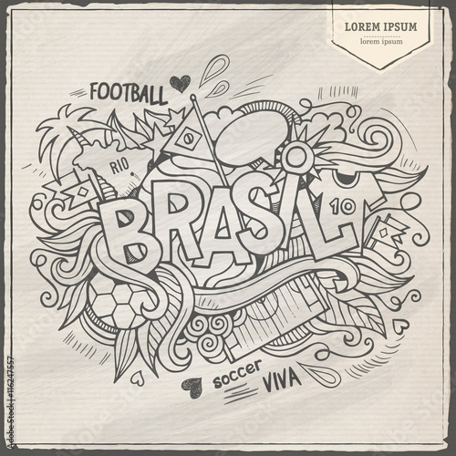 Brazil Summer 2014 and doodles elements