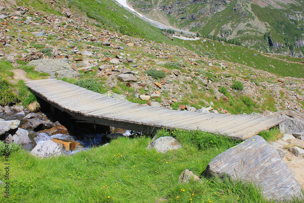 footbridge in mountain