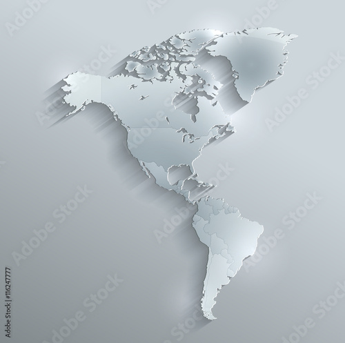 America political map vector individual states separate