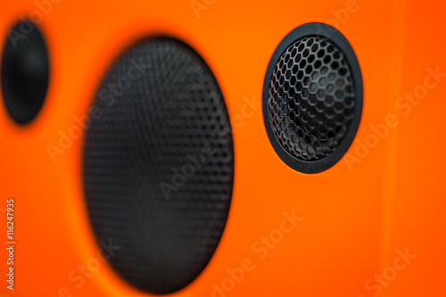 Photos Color picture of speaker, sound system, close-up