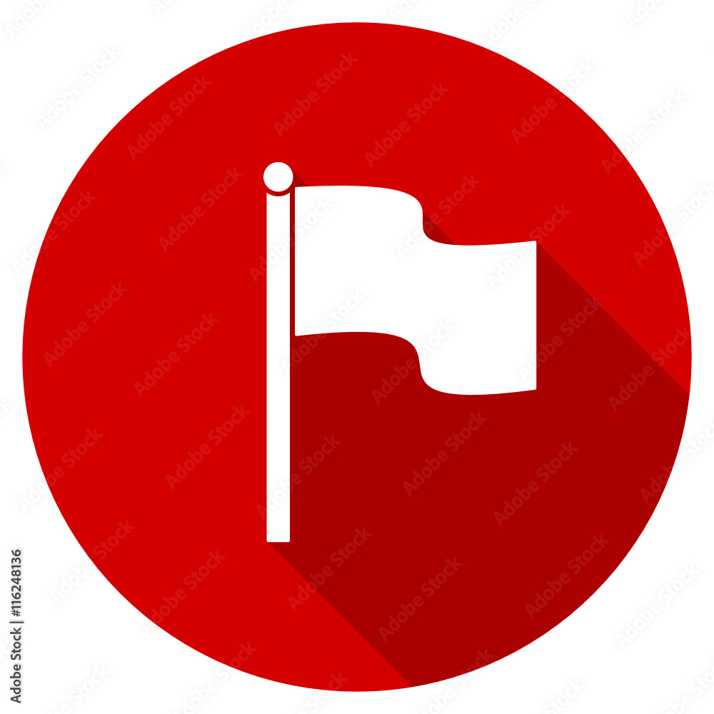 Flat design round red web flag vector icon Flat design round red web flag vector icon