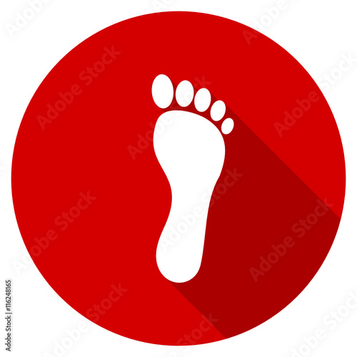 Flat design round red web footprint vector icon