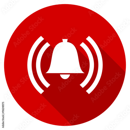 Flat design red round web alarm vector ivcon photo