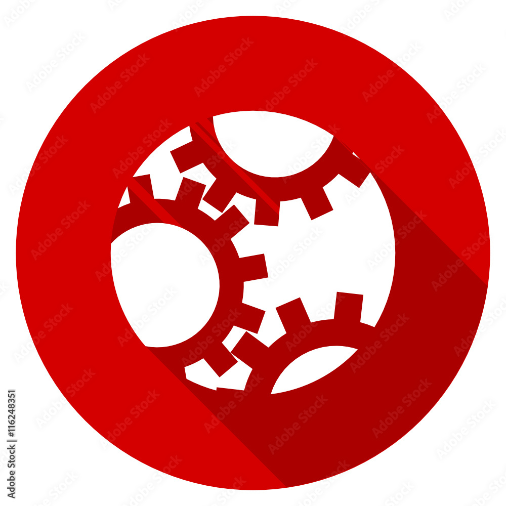 Flat design round red web machine vector icon Flat design round red web machine vector icon