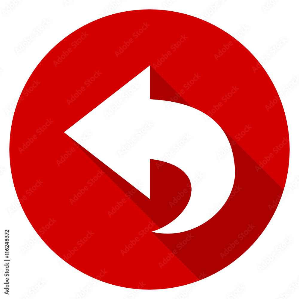 Flat design red round web arrow vector icon Flat design red round web arrow vector icon