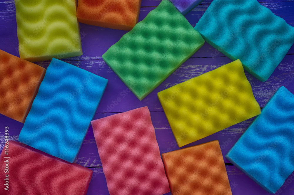 Fototapeta premium Multicolored sponges for washing