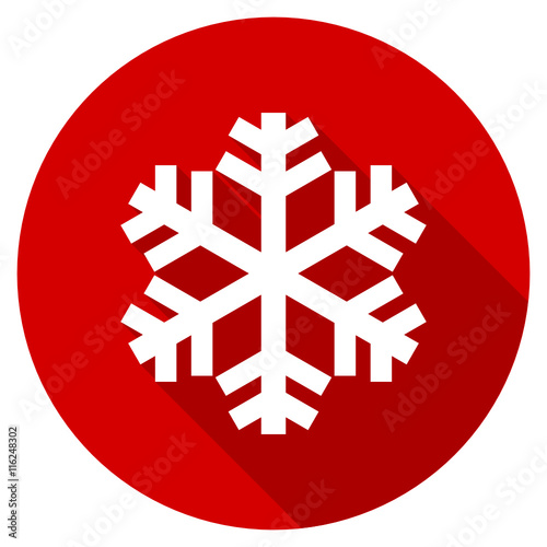 Flat design red round snow vector icon
