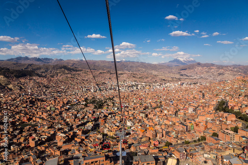 Cable cars or funicular in La Paz, Bolivia