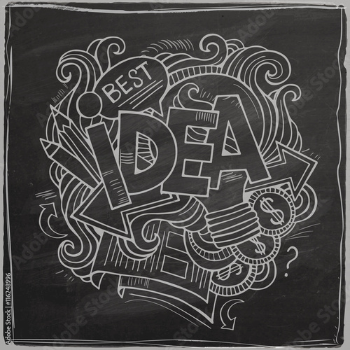 Idea hand lettering On Chalkboard