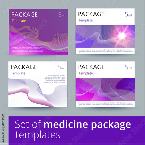 Set of medicine package templates.