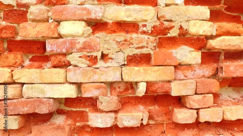Intensive red bricked wall.