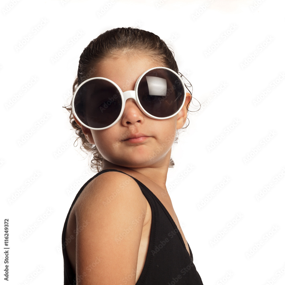 Cute girl with large sun glasses Cute girl with large sun glasses