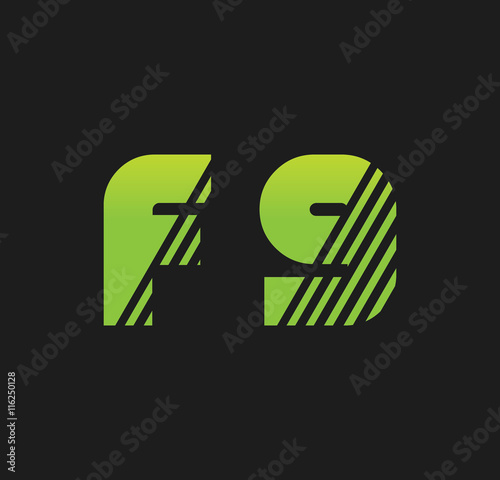 f9 initial green with strip photo