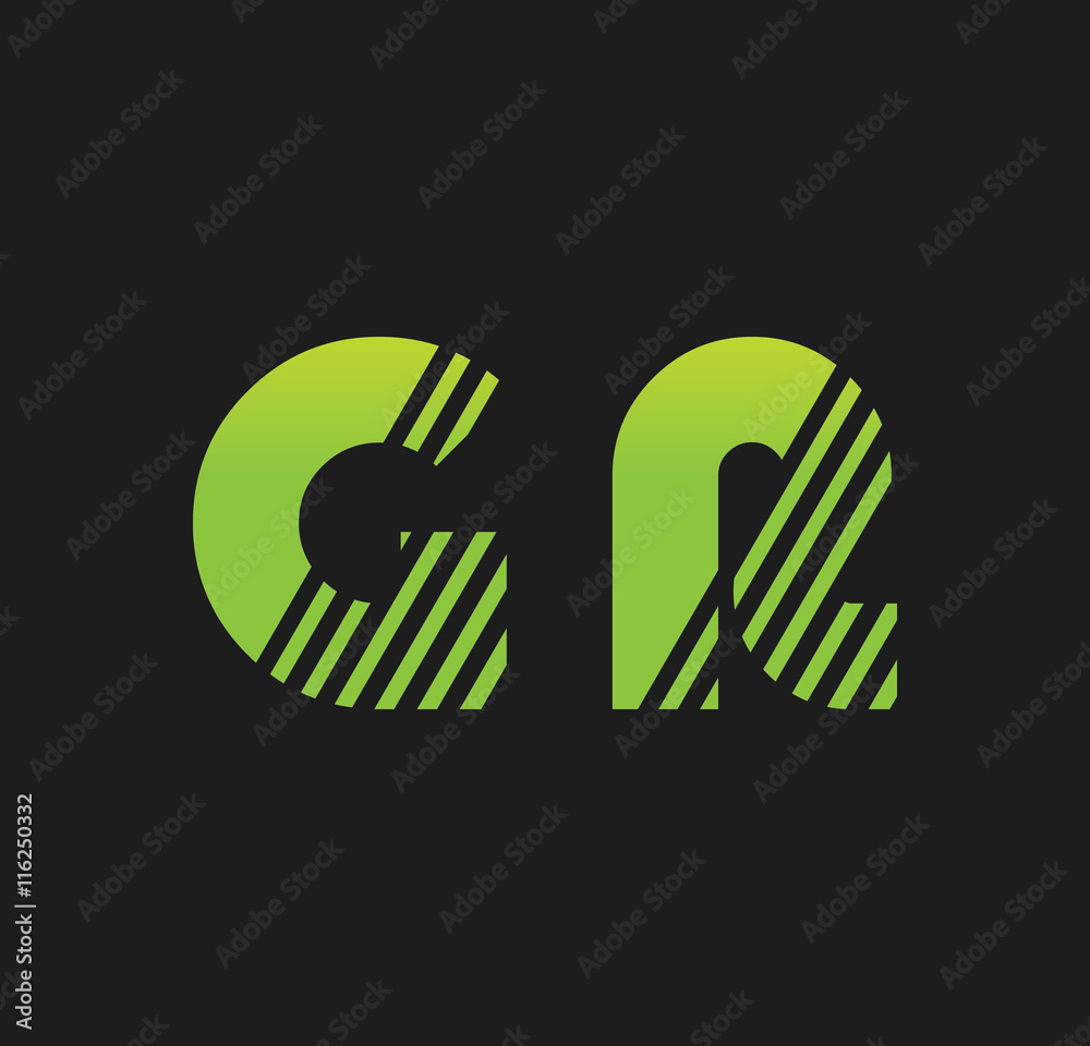 Obraz premium gr initial green with strip
