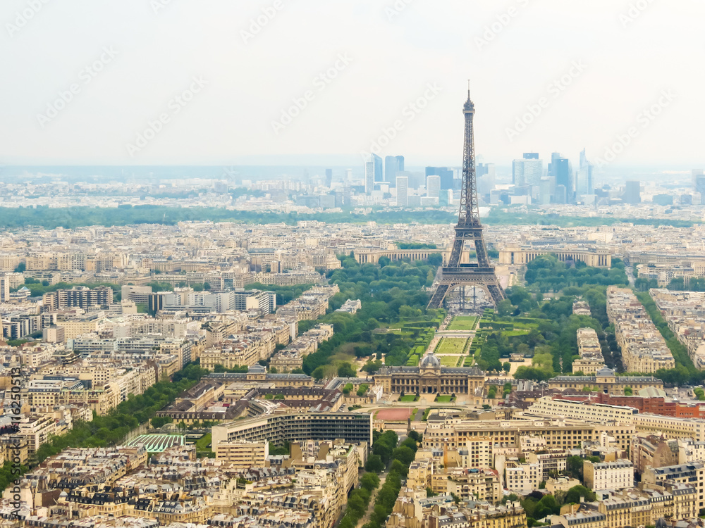 Aerial view of Paris city, France