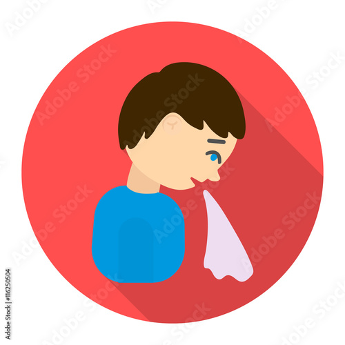Vomiting icon cartoon. Single sick icon from the big ill, disease set.