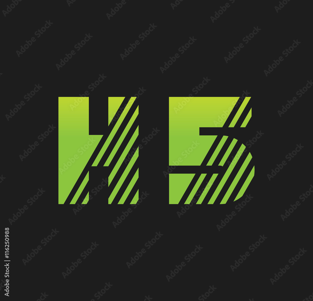 h5 initial green with strip Stock Vector Adobe Stock