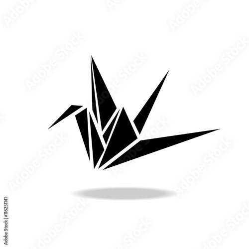 Polygonal image of origami paper crane.