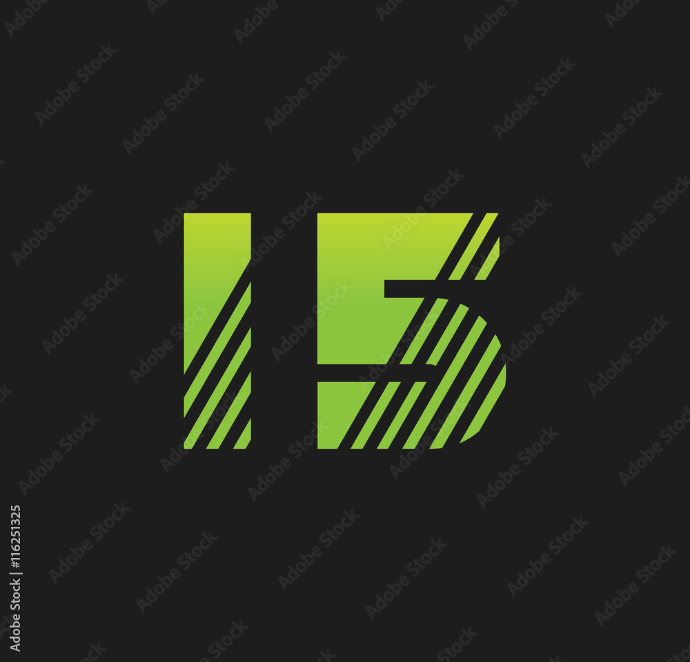 i5 initial green with strip i5 initial green with strip