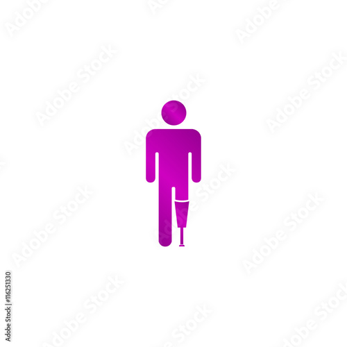 prosthesis icon. Flat design style.