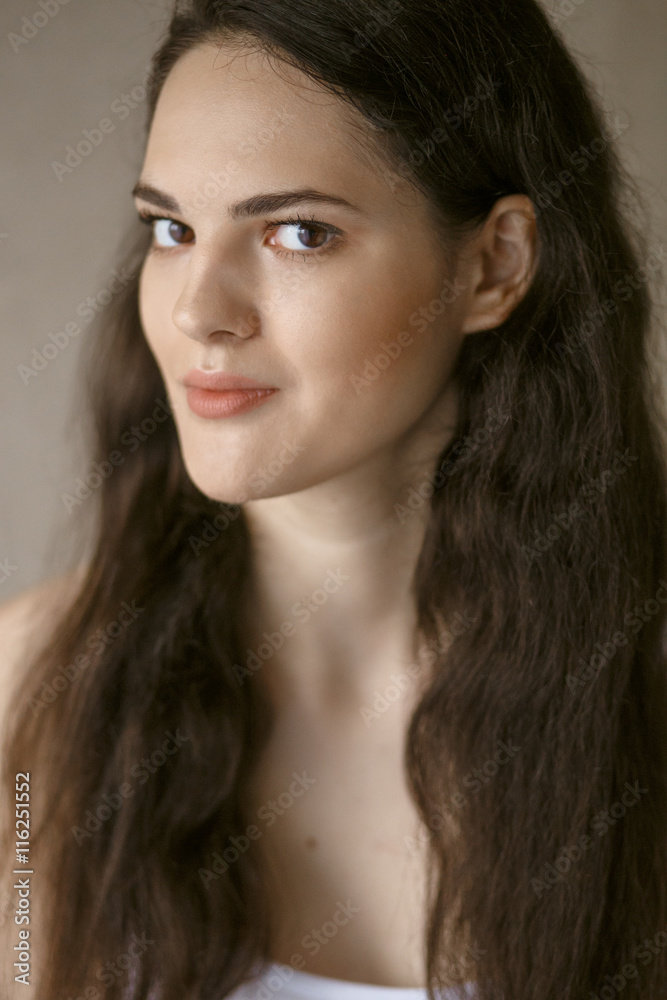 portrait of young girl with long hair portrait of young girl with long hair