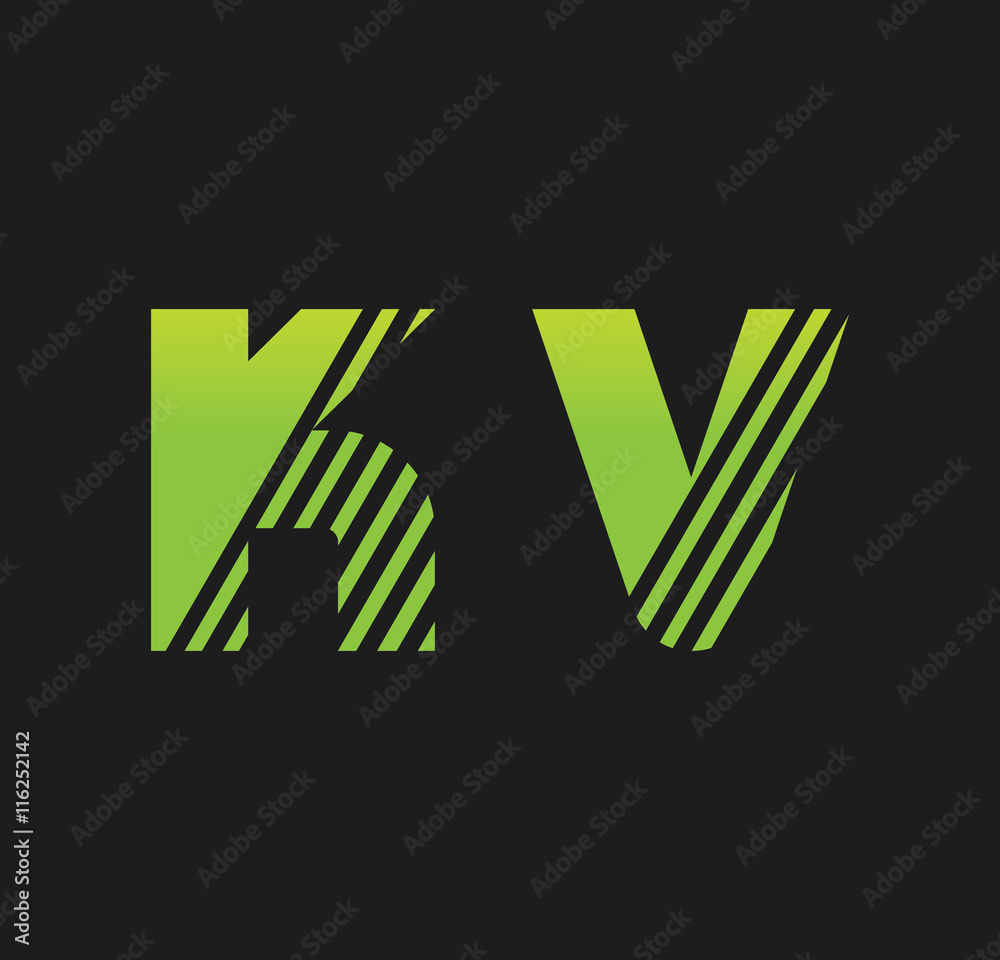 kv initial green with strip kv initial green with strip