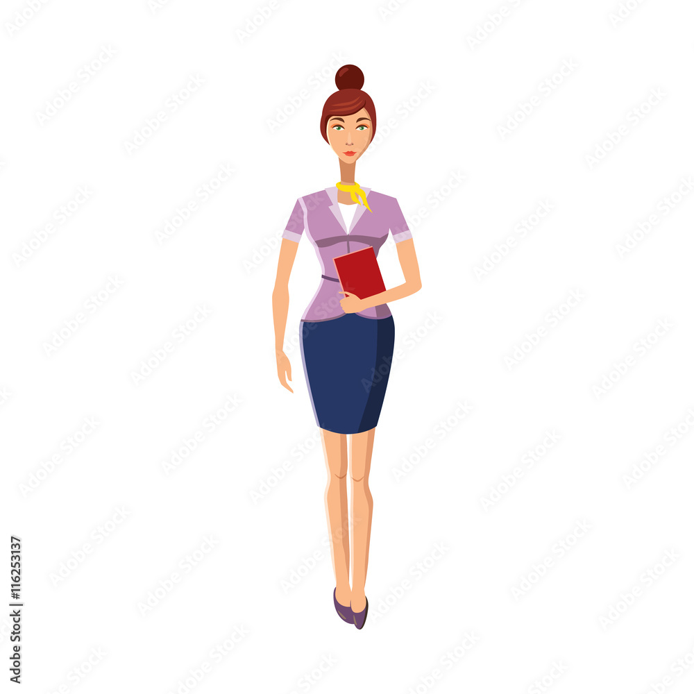 Businesswoman icon in cartoon style on a white background