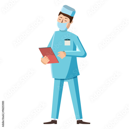 Doctor icon in cartoon style on a white background