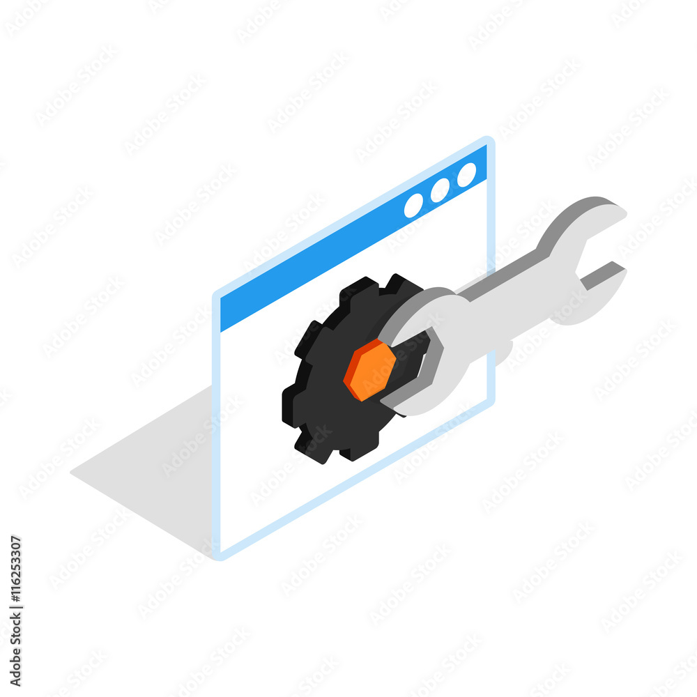 Computer repair icon in isometric 3d style on a white background Computer repair icon in isometric 3d style on a white background