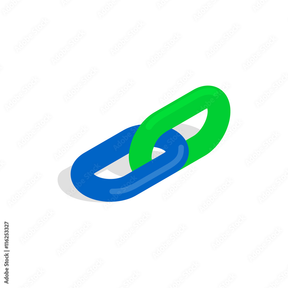 Chain link icon in isometric 3d style on a white background Chain link icon in isometric 3d style on a white background