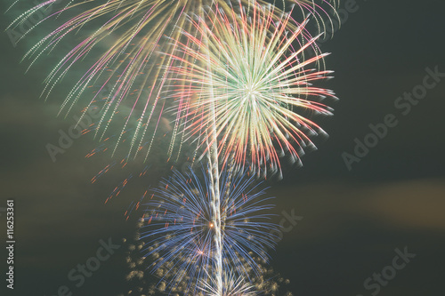 Background Summer Fireworks display in Japan