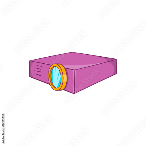 Multimedia projector icon in cartoon style on a white background
