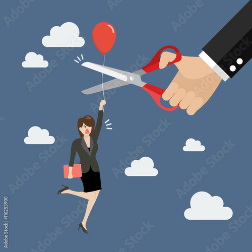 Hand cutting rival balloon string with scissors