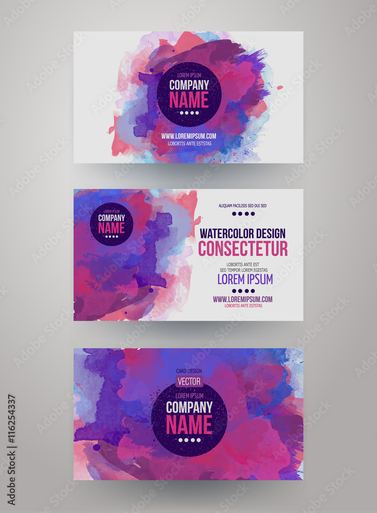 Obraz Vector template watercolor business cards