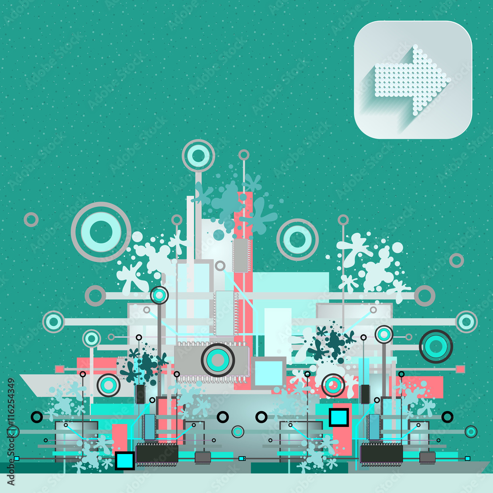 Hi-tech background with navigation icon Hi-tech background with navigation icon