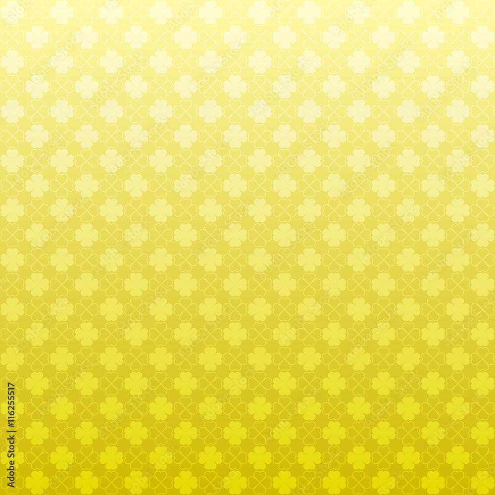 金色 四葉 クローバー パターン 背景 Stock Vector Adobe Stock