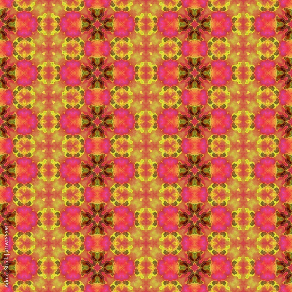 Kaleidoscopic pattern (yellow and orange)