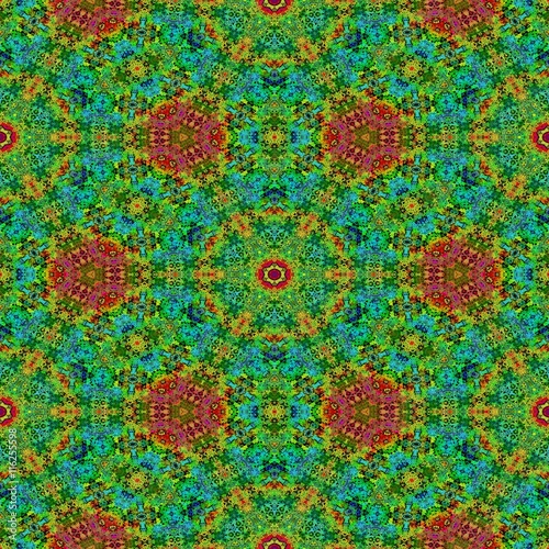 Kaleidoscopic pattern (yellow, green and orange)