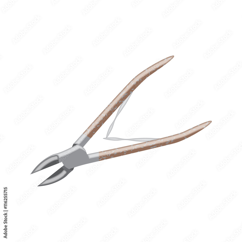 manicure nippers cartoon icon. Flat style manicure nippers cartoon icon. Flat style