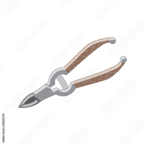 manicure nippers cartoon icon. Flat style