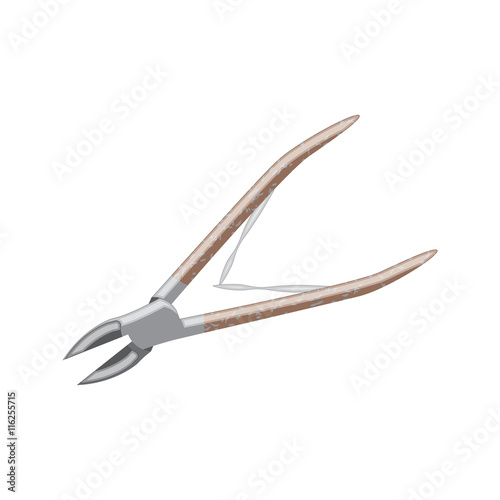 manicure nippers cartoon icon. Flat style