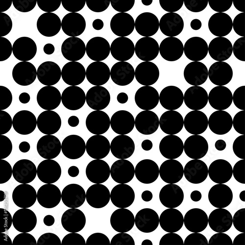 Seamless vector decorative background with circles  buttons and polka dots. Print. Cloth design  wallpaper.