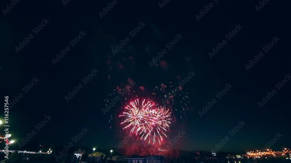 Multiple fireworks. New Year celebration, 4th of July. HD Multiple fireworks. New Year celebration, 4th of July. HD