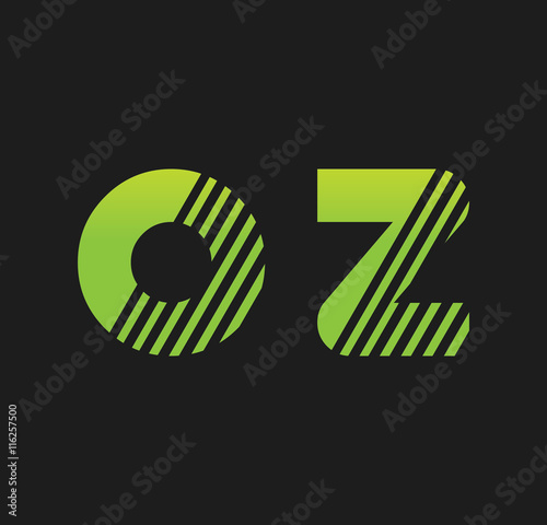 oz initial green with strip