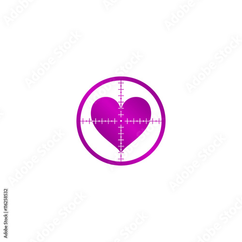 crosshair icon with a heart.