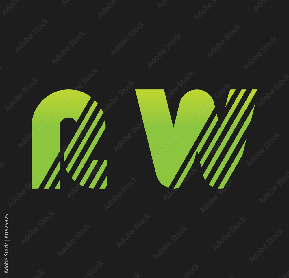Obraz premium rw initial green with strip