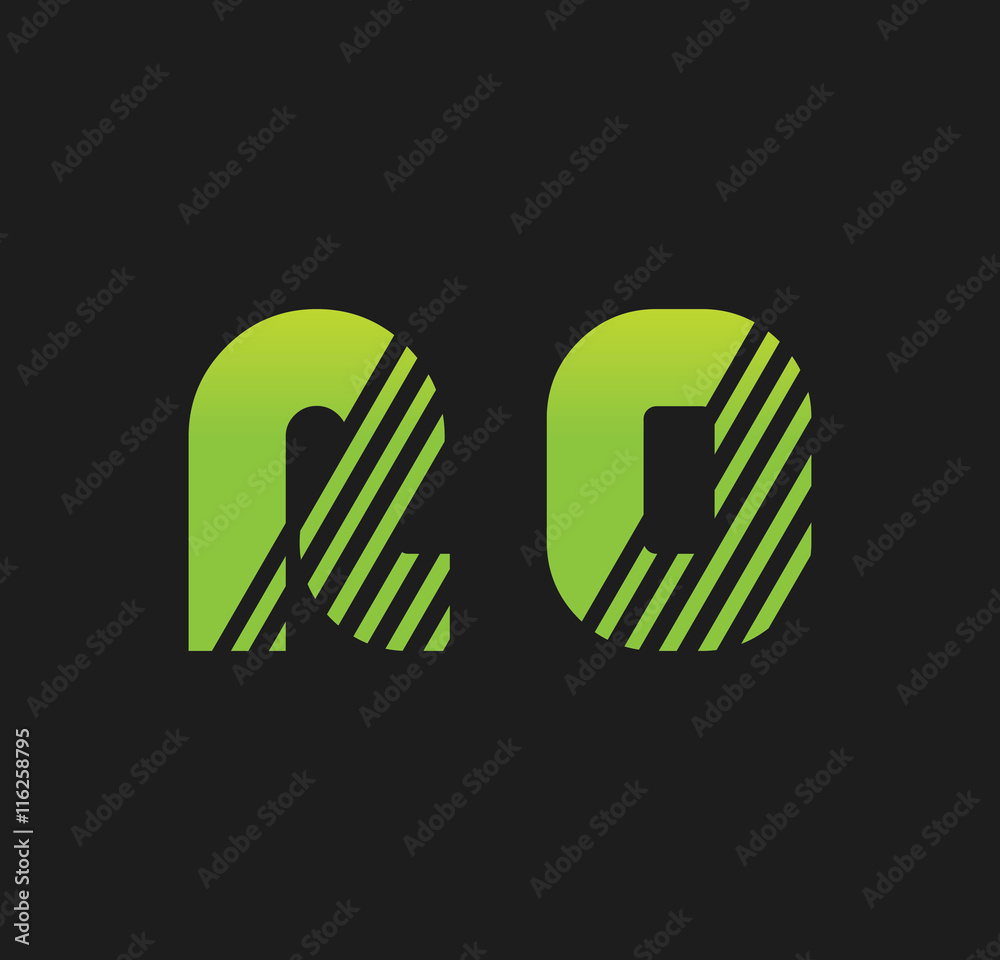 Obraz premium r0 initial green with strip